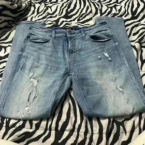 Light Blue Distress Skinny Jeans